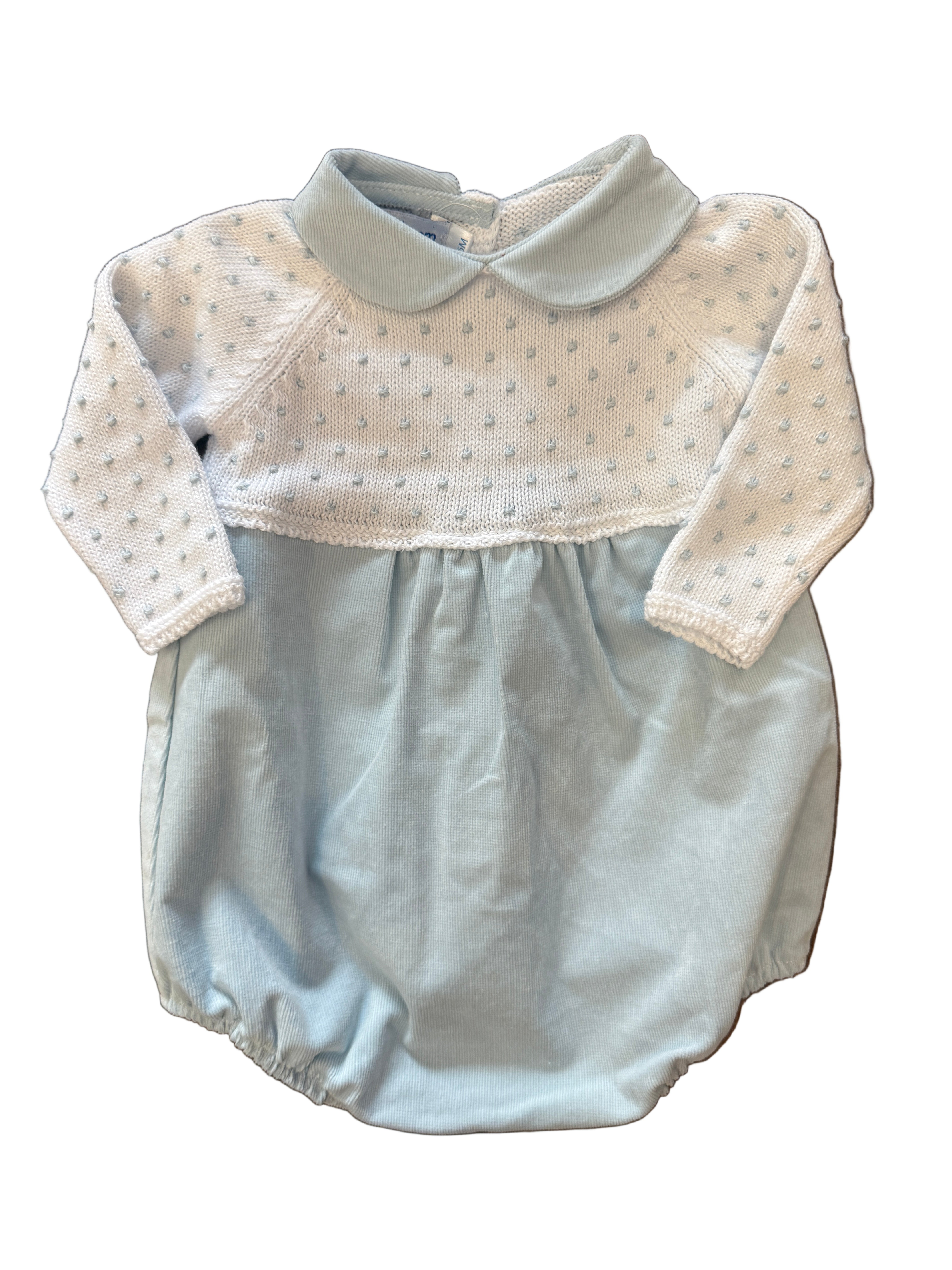 White & Blue Corduroy Knit L/S Bubble – Shutterbugs Boutique