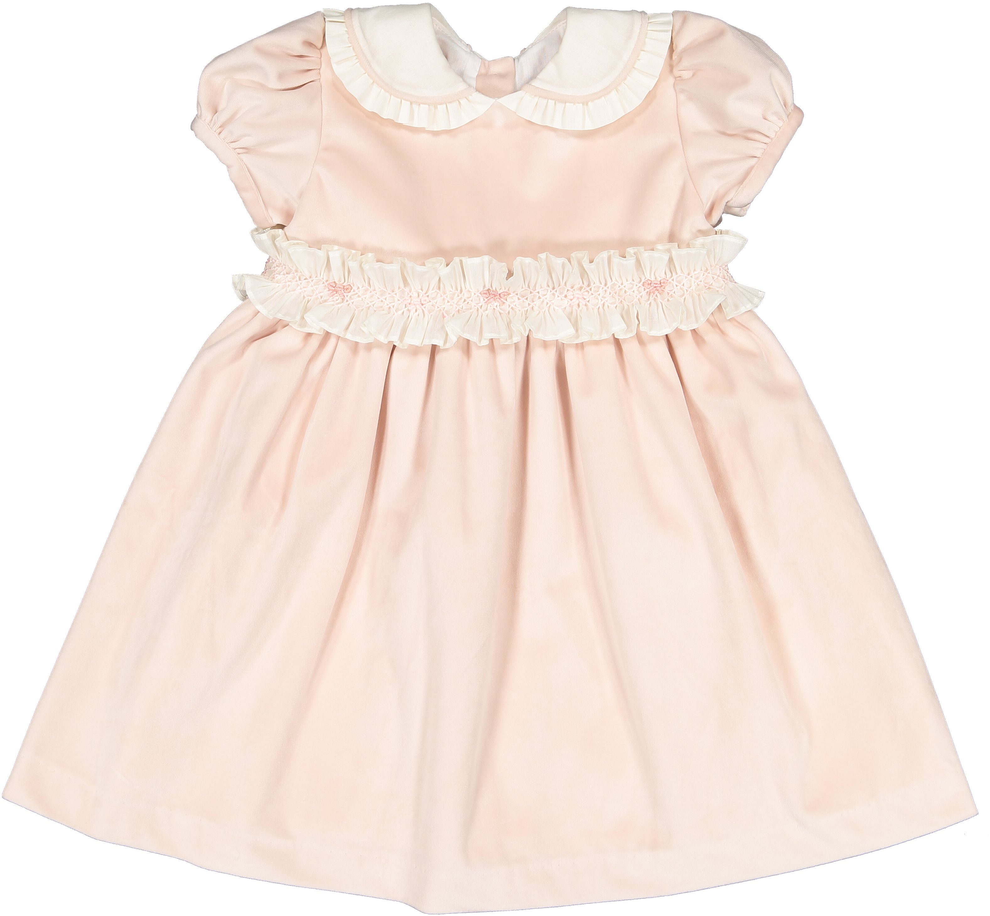 Powder Pink Velvet Dress w/Smocked Sash Shutterbugs Boutique Powder Pink Velvet Dress w/Smocked Sash Shutterbugs Boutique