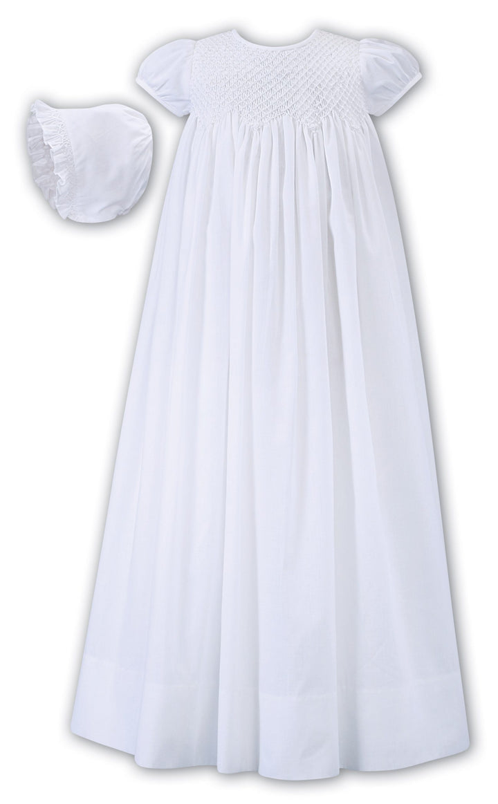 smocked christening dress Smocked Christening Gown w/Bonnet Sarah Louise – Shutterbugs Boutique