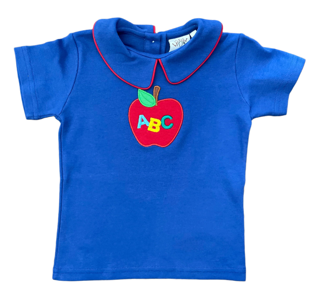 Apple Applique Peter Pan Collar Tee