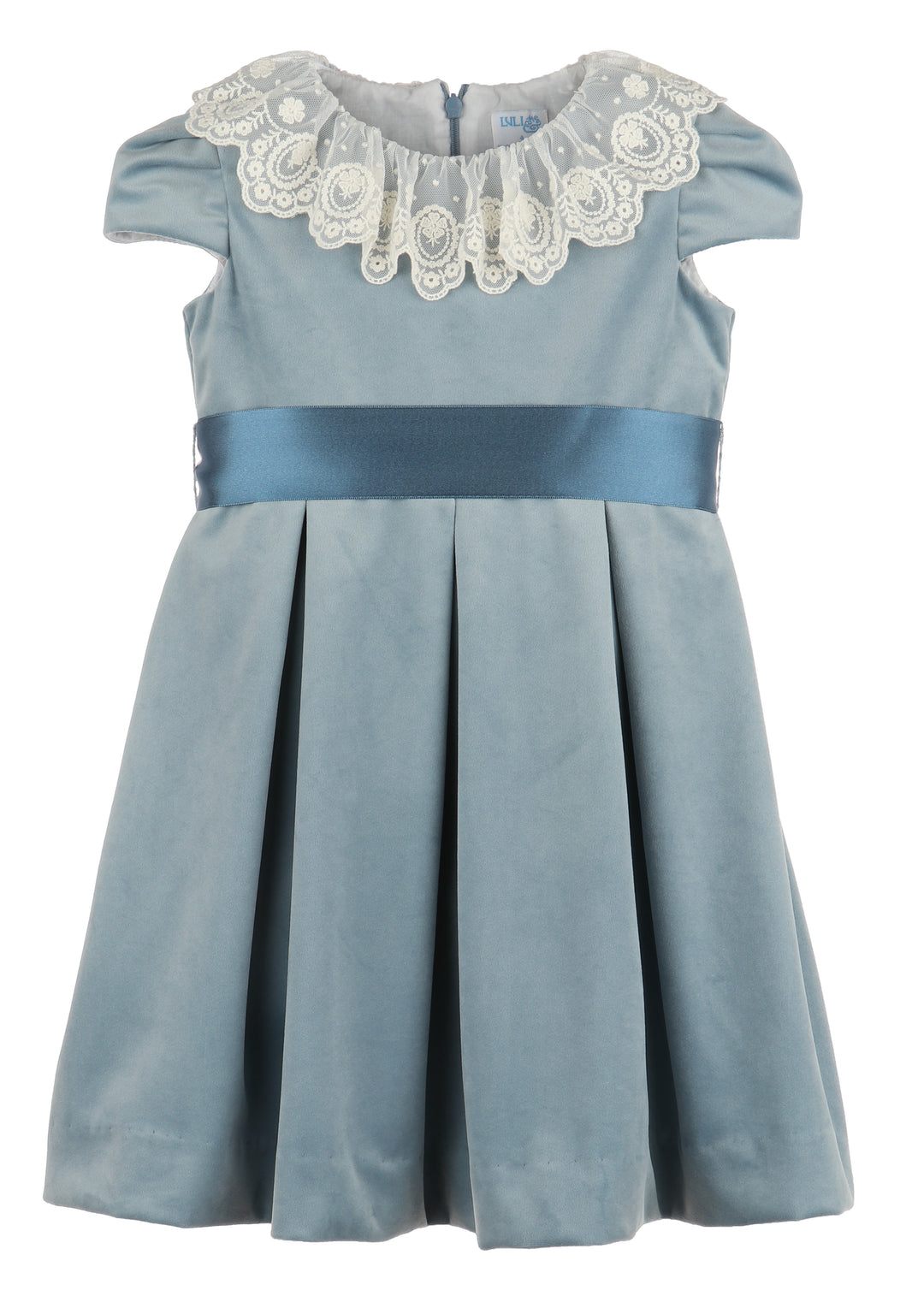 green emerald velvet dress Luli & Me Girls Deluxe Velvet Float Dress - Lace Collar main image 1