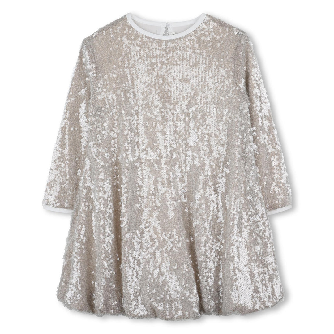 ceremony dress sequin Ivory Sequin Wedding Dress with Long Lace Sleeves  A-Line Wedding Dress with Plunging Neckline Plus Size  VITTORIA Size 20W