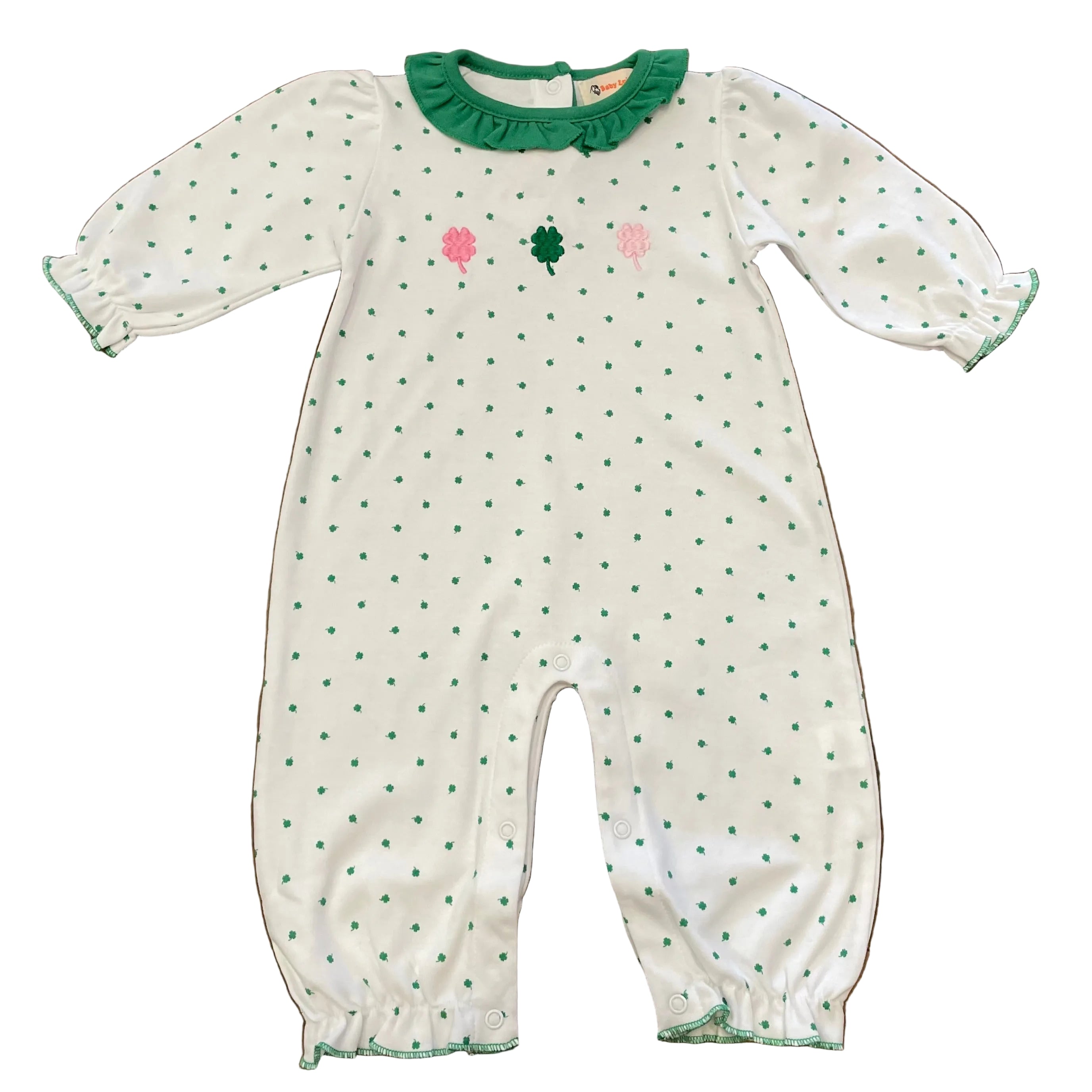 3 Shamrocks Embroidered Long Romper – Shutterbugs Boutique
