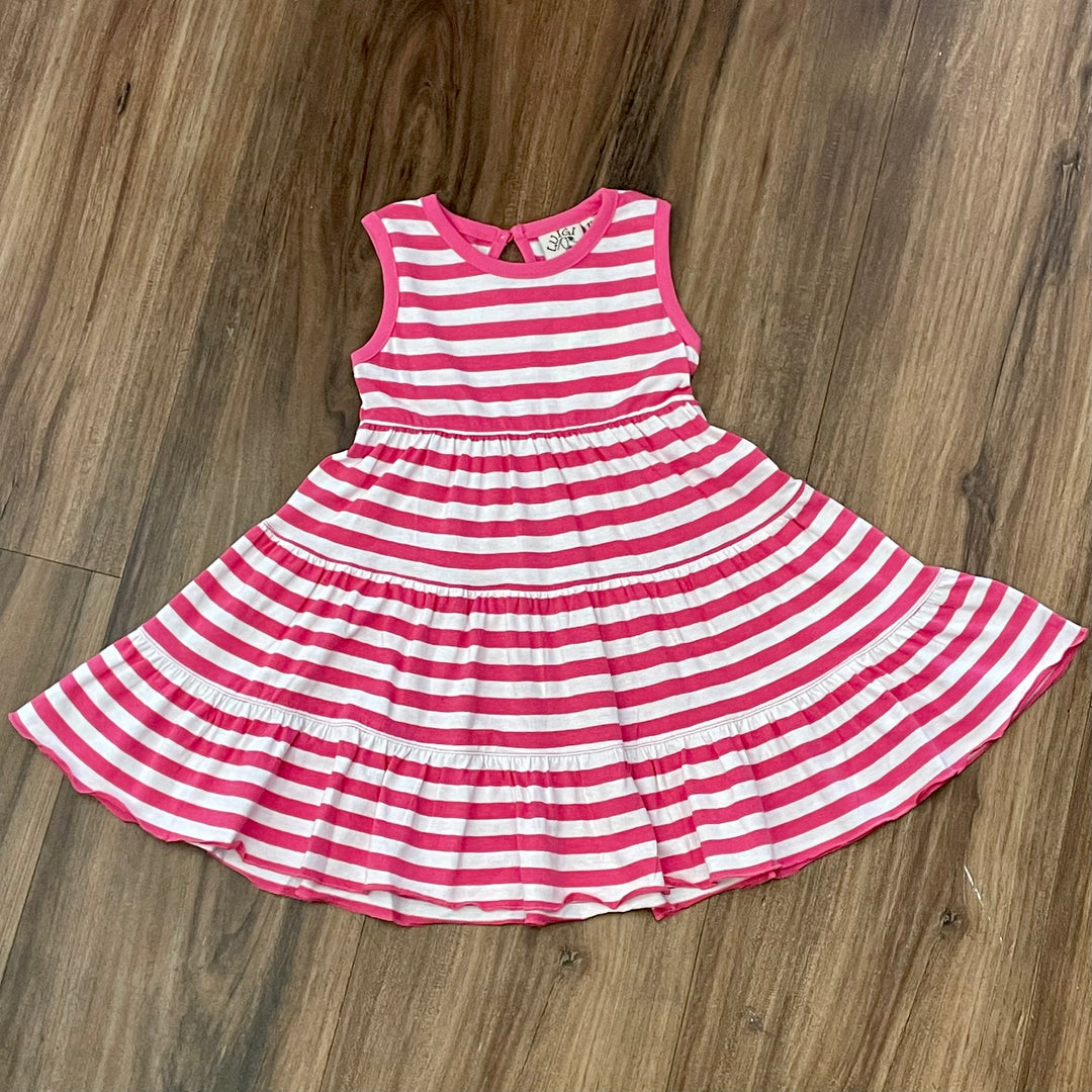 Hot pink striped dress best sale