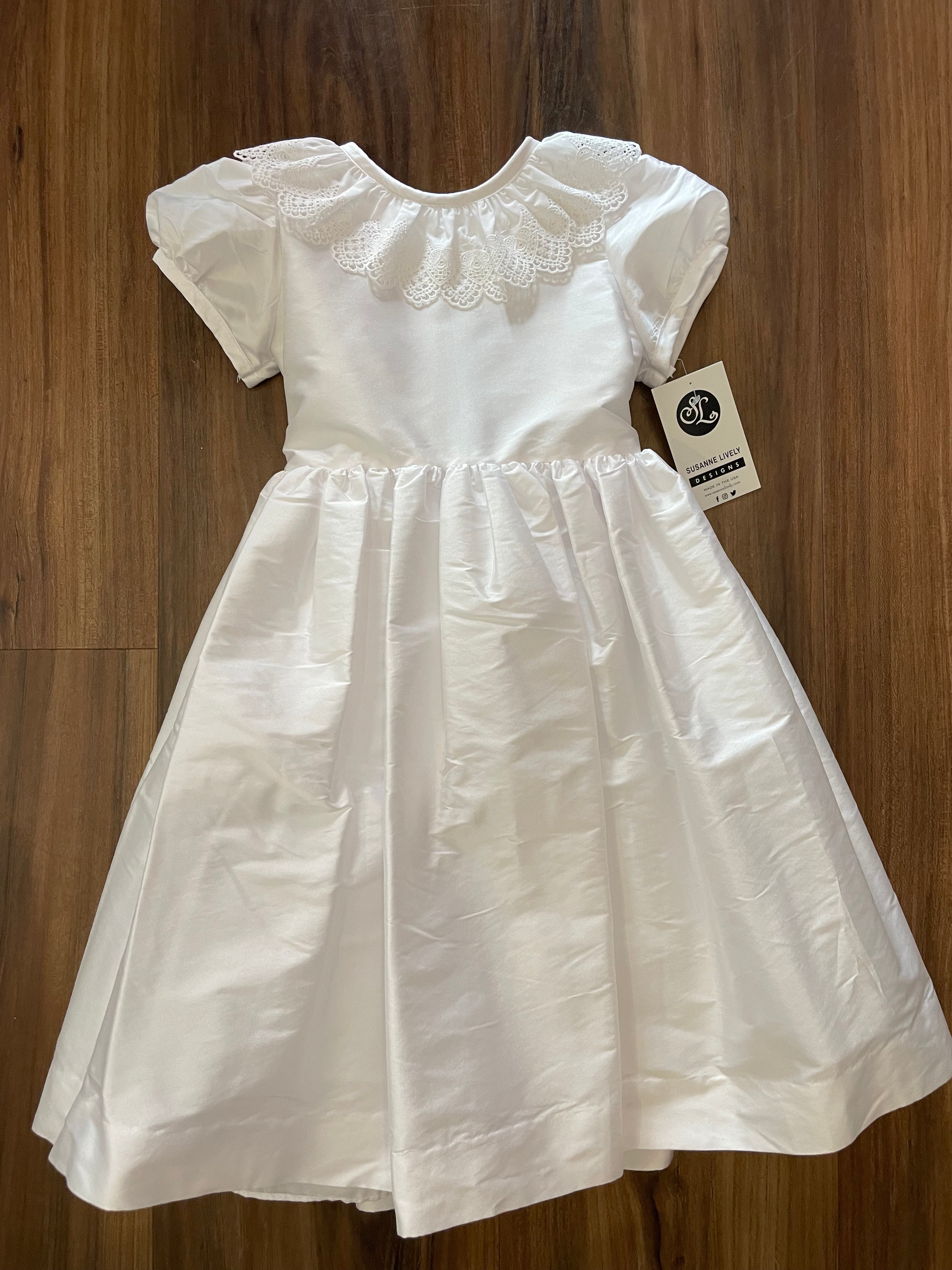 Faux Silk White Dress w/Collar – Shutterbugs Boutique