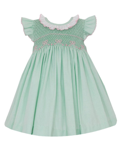 slim fit dress slacks Proper Peony Girls Mint Green Check Embroidered Easter Basket Dress – Best  Dressed Child main image 1