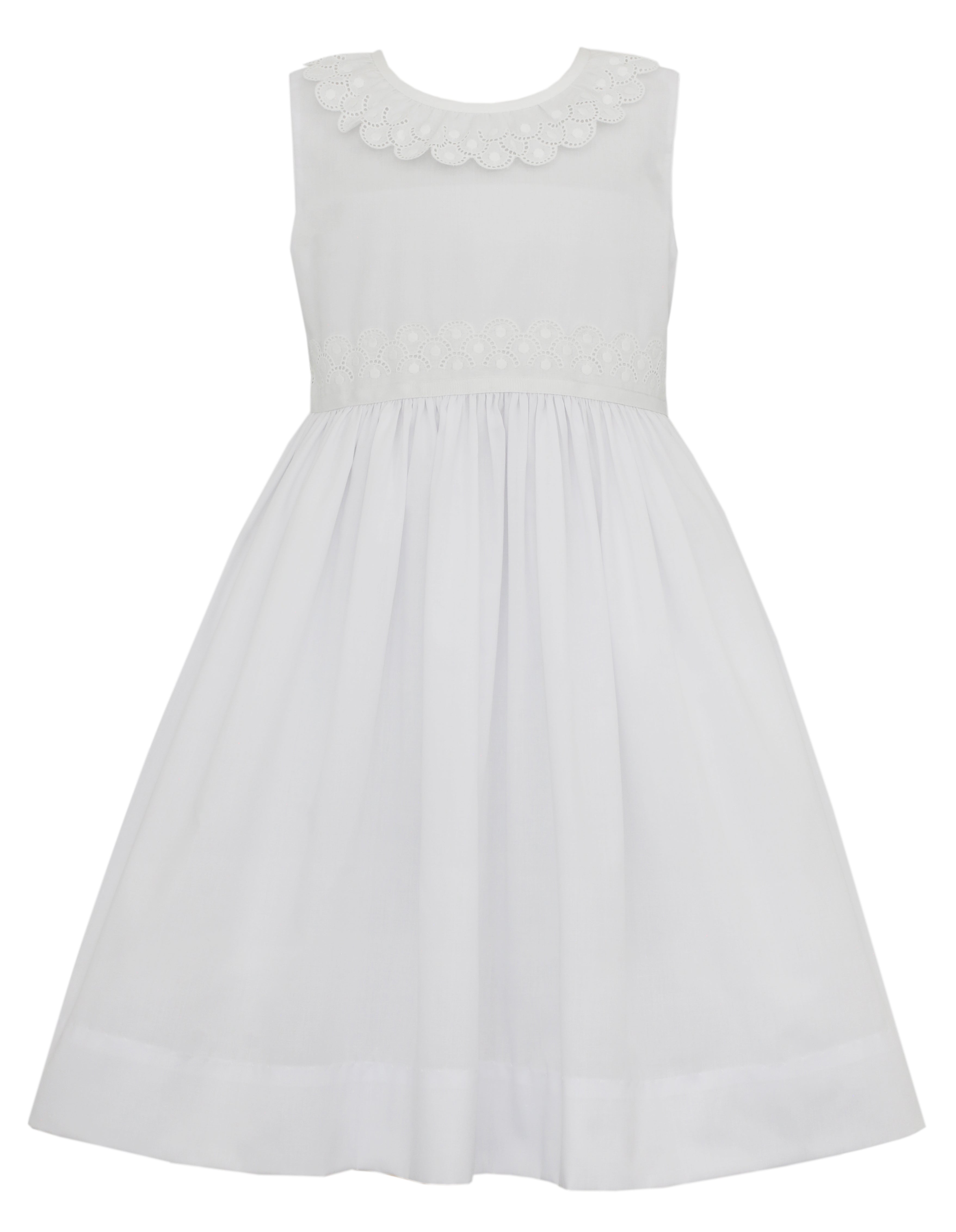 White Batiste Dress w/Swiss Eyelet Sizes 4 - 8 – Shutterbugs Boutique