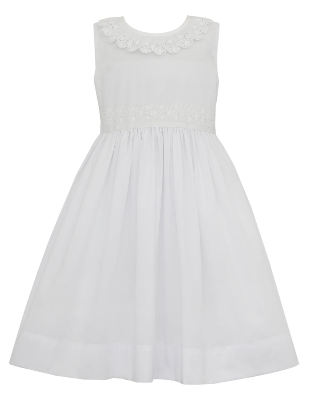 White Batiste Dress w/Swiss Eyelet Sizes 4