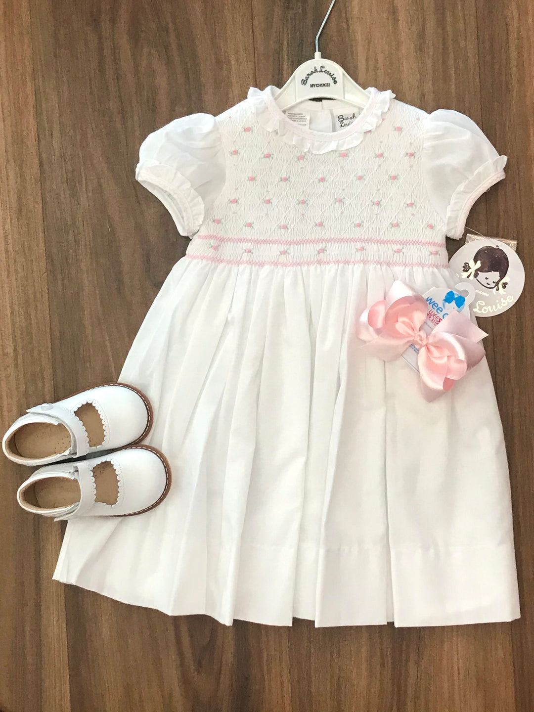 Smocked Bodice Dress w/Ruffle Collar Sarah Louise – Shutterbugs Boutique