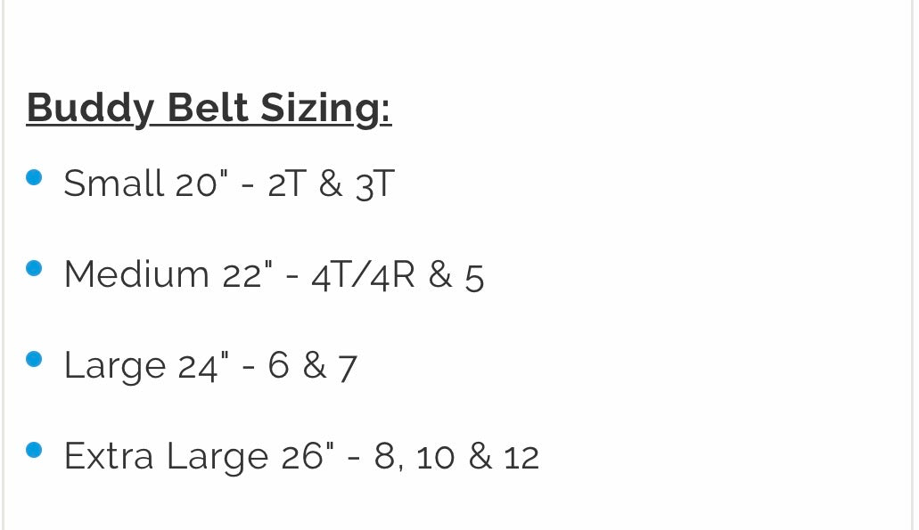 belt sizes for boys